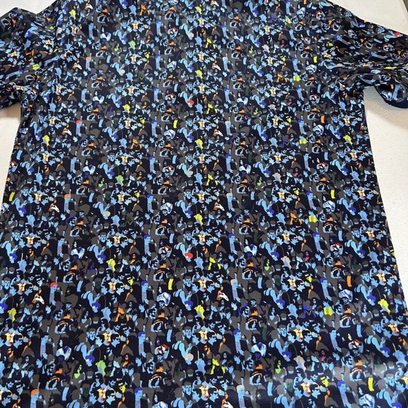Robert Graham Polo Shirt Mens Large Amaro Short Sleeve Blue Floral / Paisley S - Picture 10 of 10